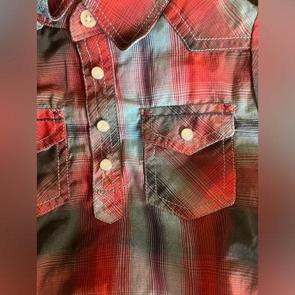 Rafter C Pearl Snap Long‎ Sleeve Western Snap Crotch Shirt Infant Size 12 Months - Picture 5 of 5